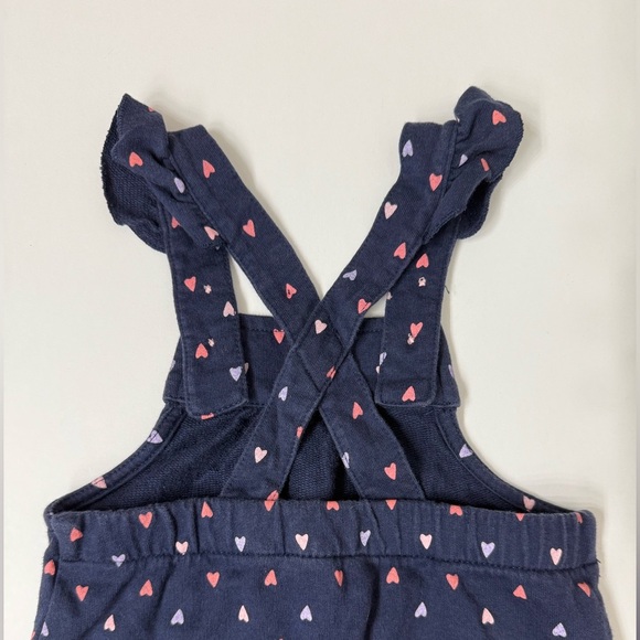 Carter's Navy and Pink Heart Overall Jumpsuit - Picture 4 of 5